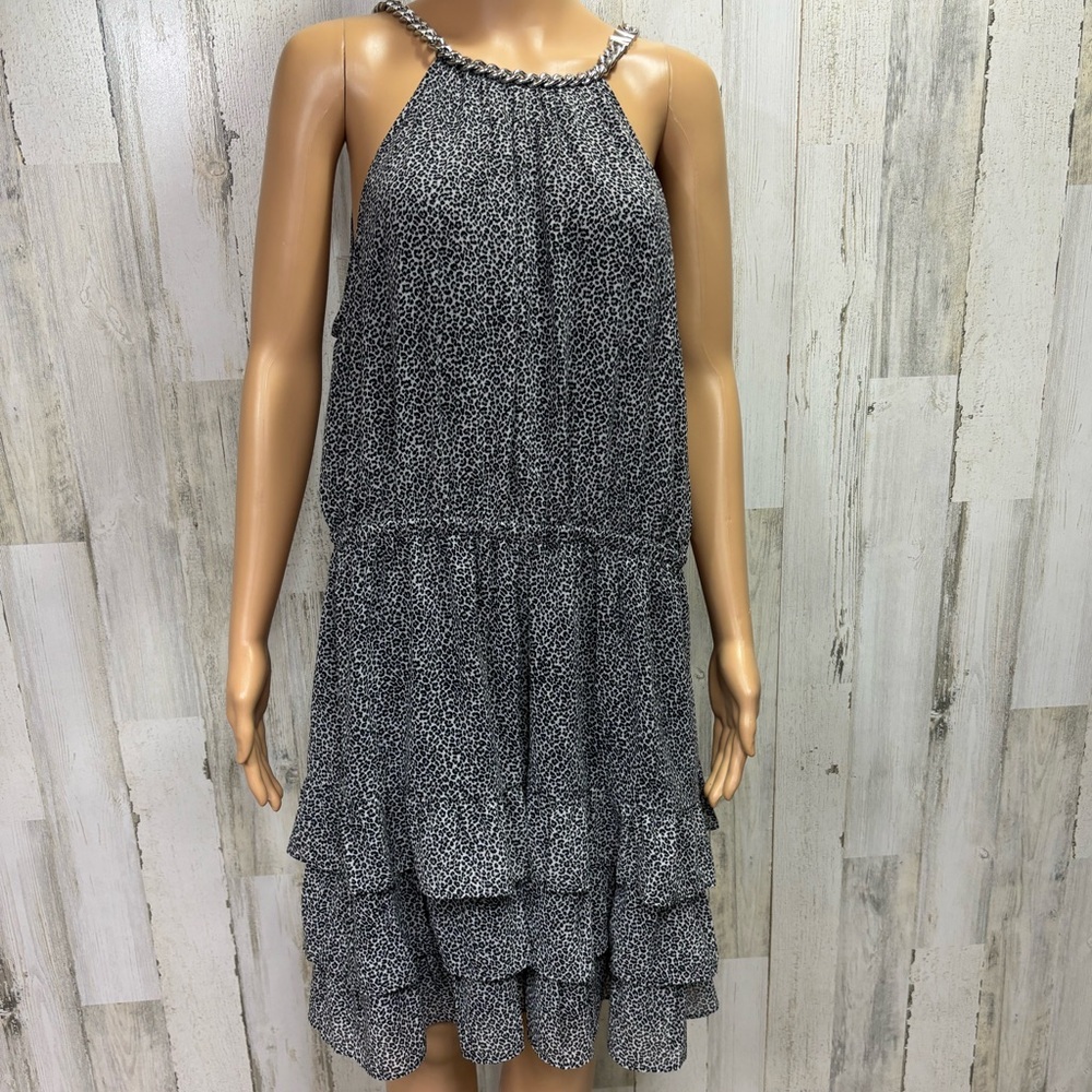 Michael Michael Kors‎ Chain Halter Neck Animal Print Dress